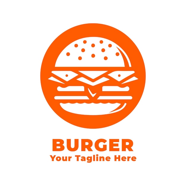 Vector simple burger logo design illustration