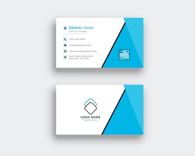 Simple business card template premium Vector