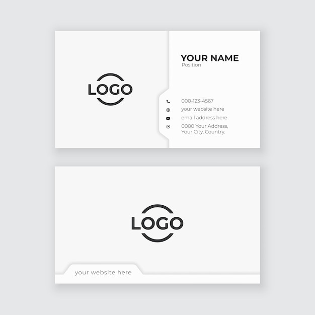 Simple business card with drop shadow effect