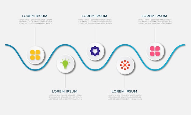 Simple Business Infographic design with minimal circle shape