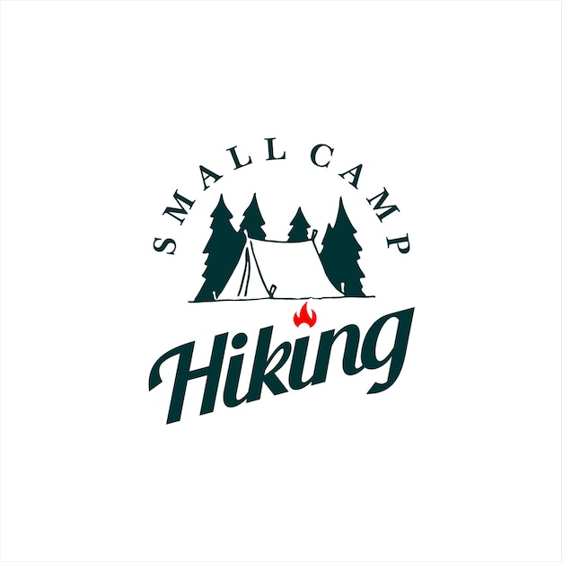 simple camp illustration in vintage badge style