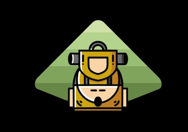 Simple camping bag illustration design