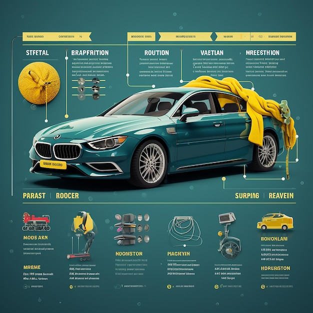 A simple car wash option menu Use the green blue and yellow colors only