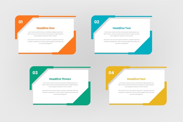 Simple card style minimal steps infographic text presentation template