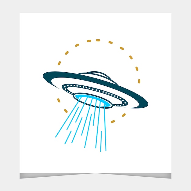 Simple cartoon flying spaceship or ufo illustration design