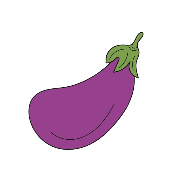 Simple cartoon icon eggplant vector