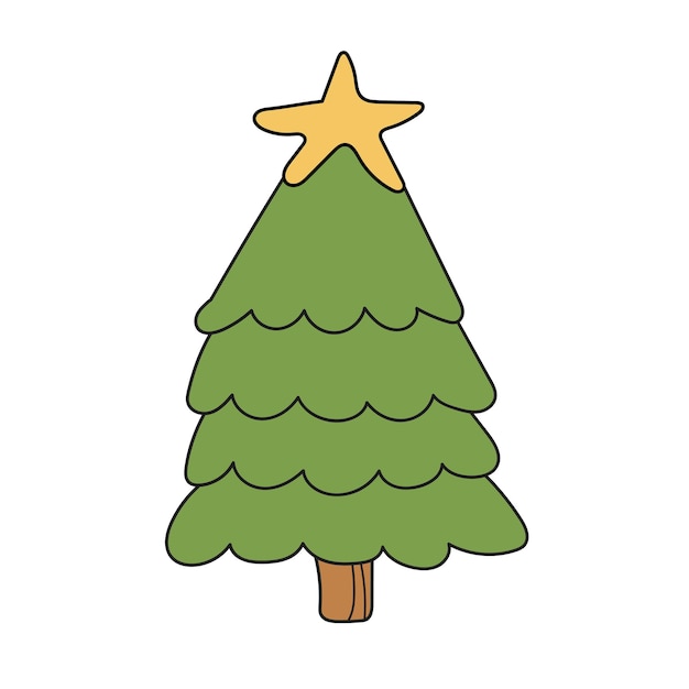 Simple cartoon icon. New Year Tree