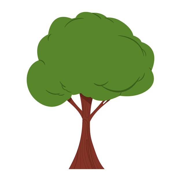 Simple cartoon tree vector illustration isolated on a white background