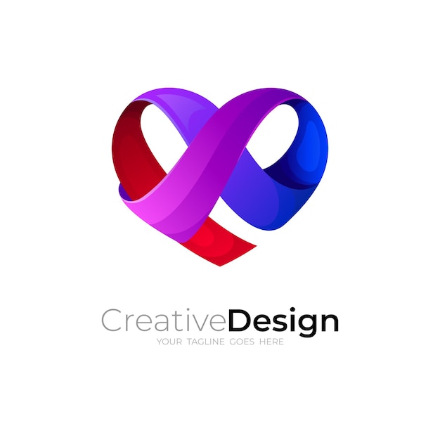 Simple charity logo with love design vector