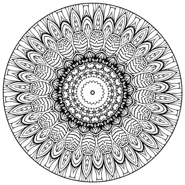 Simple circular pattern in form of mandala for Henna, Mehndi, Tattoo, Decoration.