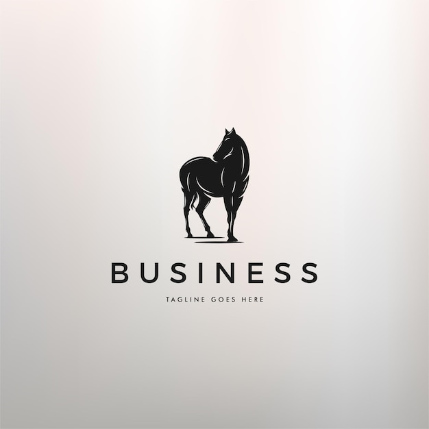 Simple and classic horse logo is standing