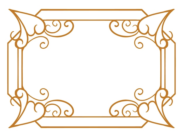 Simple classic ornament frame design engraved color vector editable