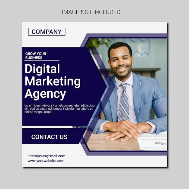 Simple and clean agency digital marketing social media template design