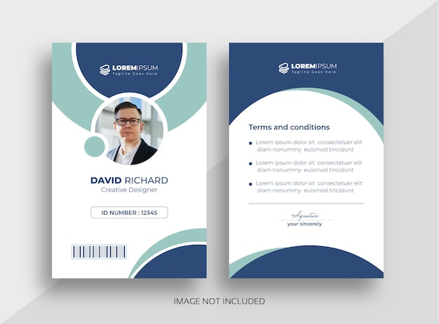 Simple and Clean ID Card Design Template, Modern Id Card Design Template