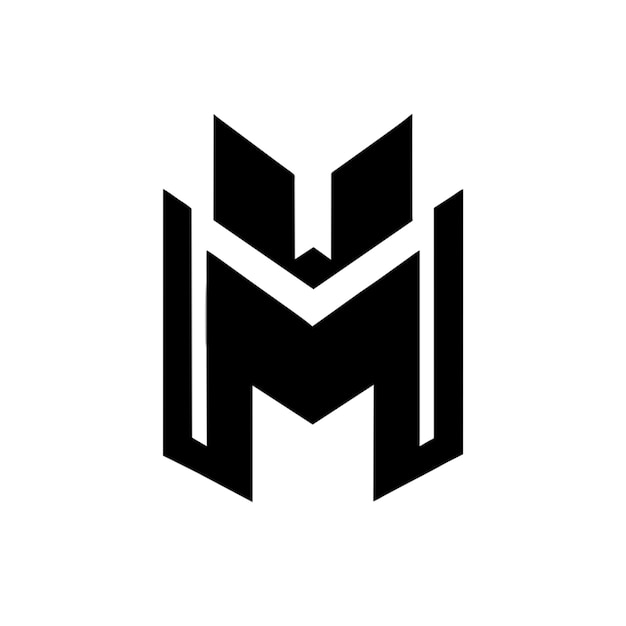 simple clean letter m logo design with architecture element vector illustration