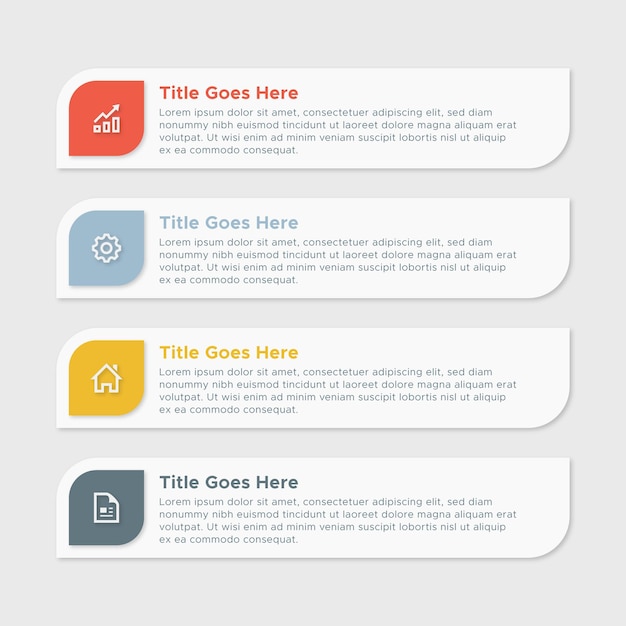 Simple and Clean Presentation Business Infographic Design Template with 4 Bar of Options