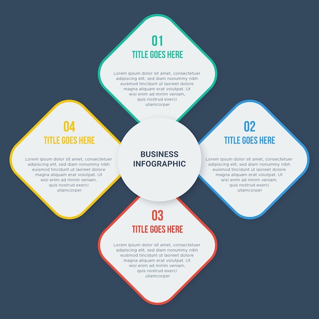 Simple and Clean Presentation Business Infographic Design Template with 4 Bar of Options