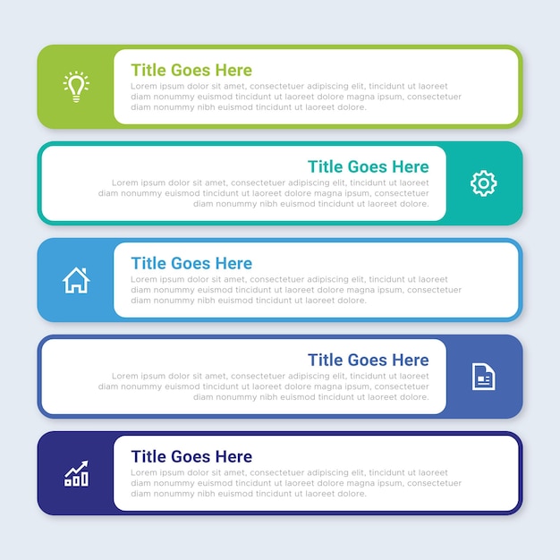 Simple and Clean Presentation Business Infographic Design Template with 5 Bar of Options