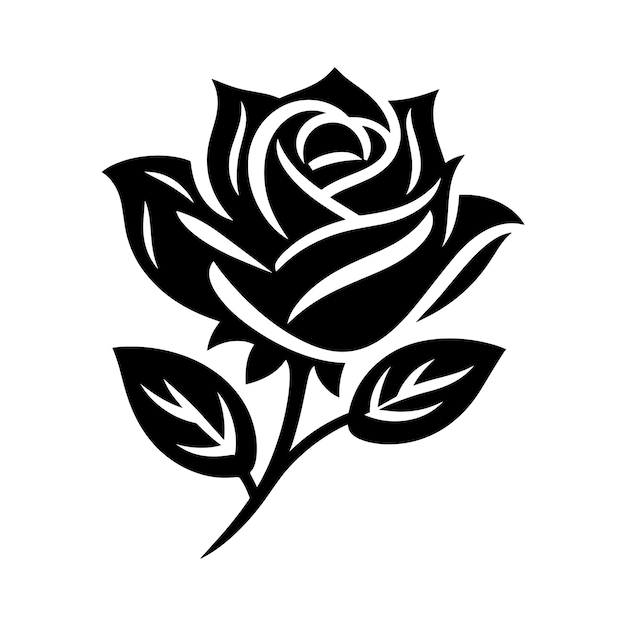 Simple and clean rose silhouette vecto