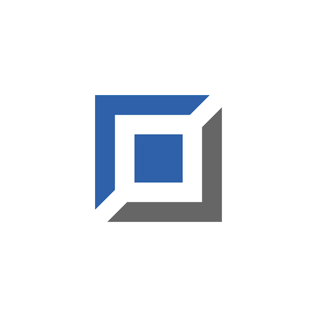 Simple clean square core edge icon logo