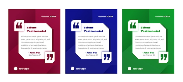 simple client testimonials or customer feedback review social media post banner template