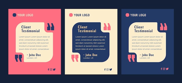 simple client testimonials or customer feedback review social media post banner template