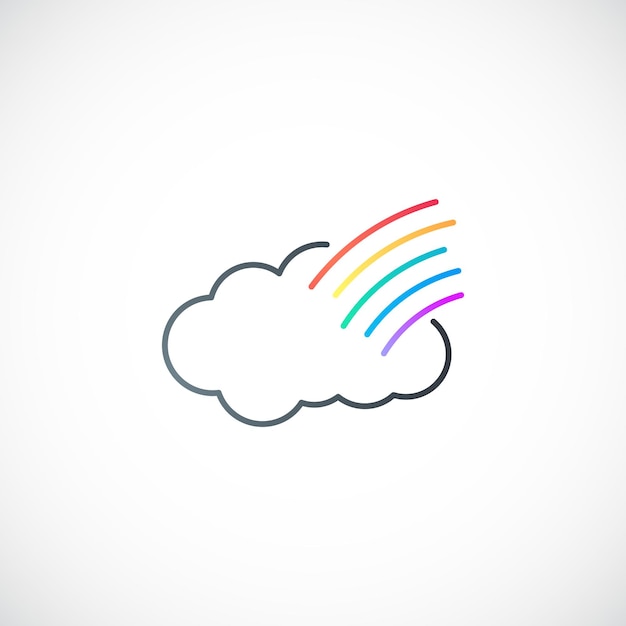 simple cloud and rainbow symbol