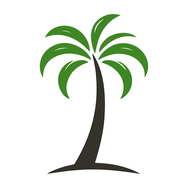 Simple Coconut Tree Vector With Flat Background