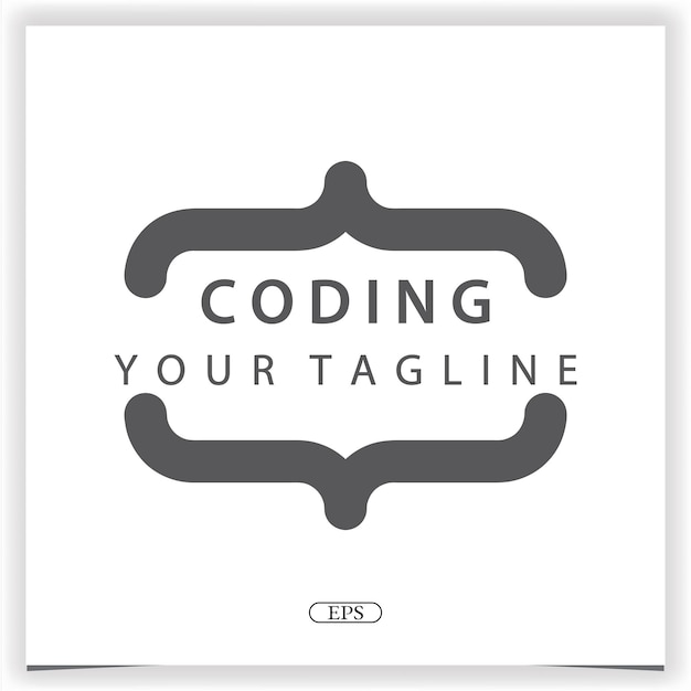 Simple coding or programmer logo premium elegant template vector eps 10