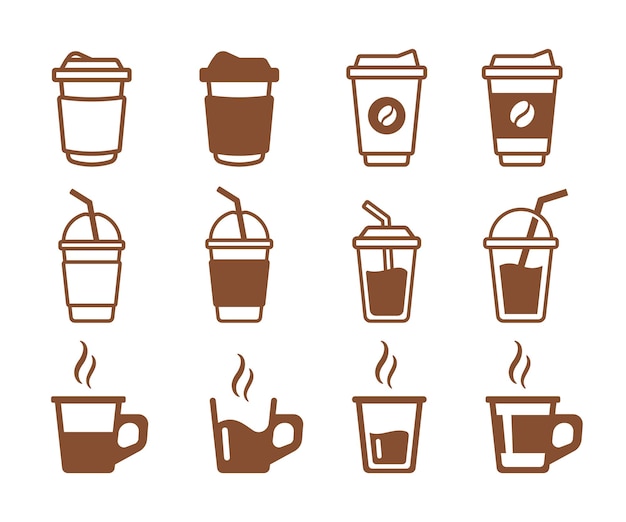 Simple coffee cup vector For the hot drink menu in the cafe