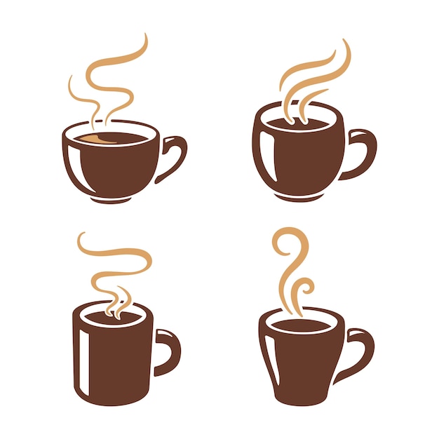 Simple coffee cup vector For the hot drink menu in the cafe