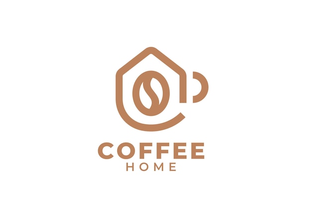 Vector simple coffee home logo icon design