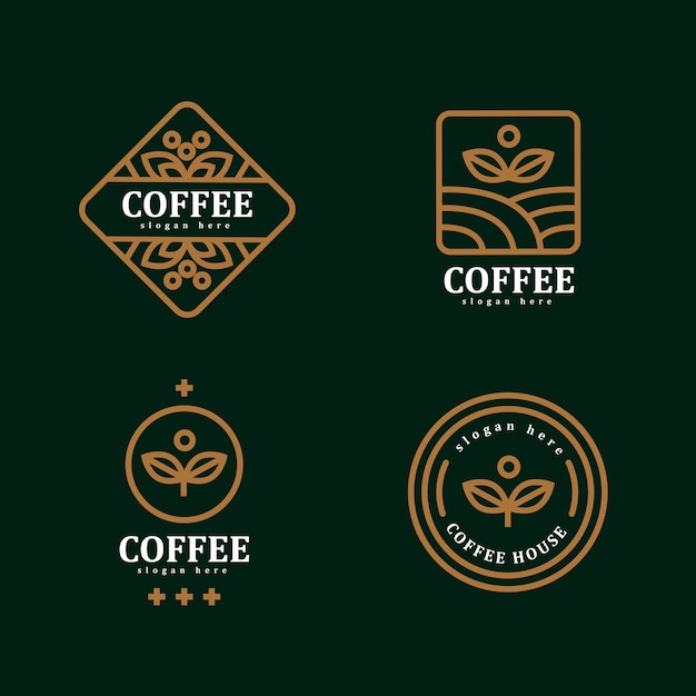 Simple coffee logo template design