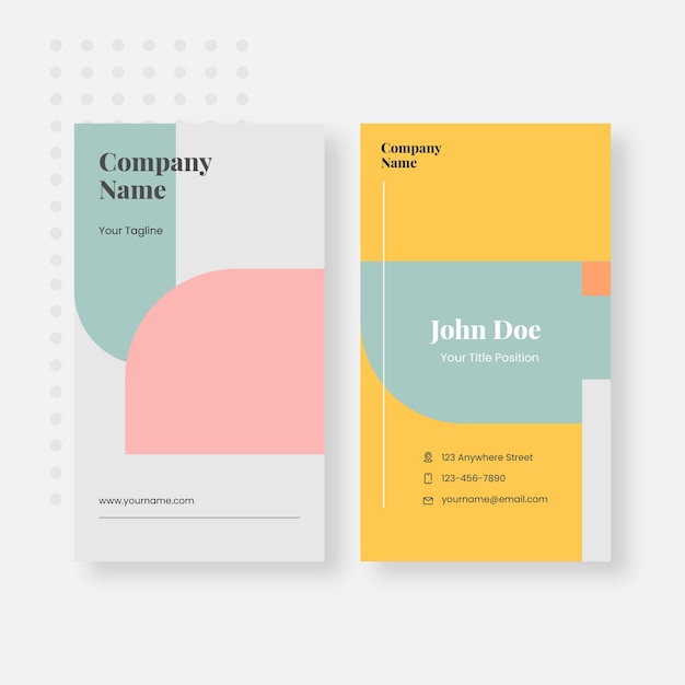 Simple color business card design template