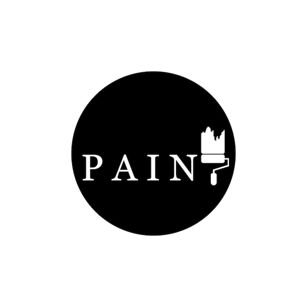 Simple colored brush paint symbol vector logo