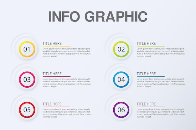 Simple colorful info graphic template