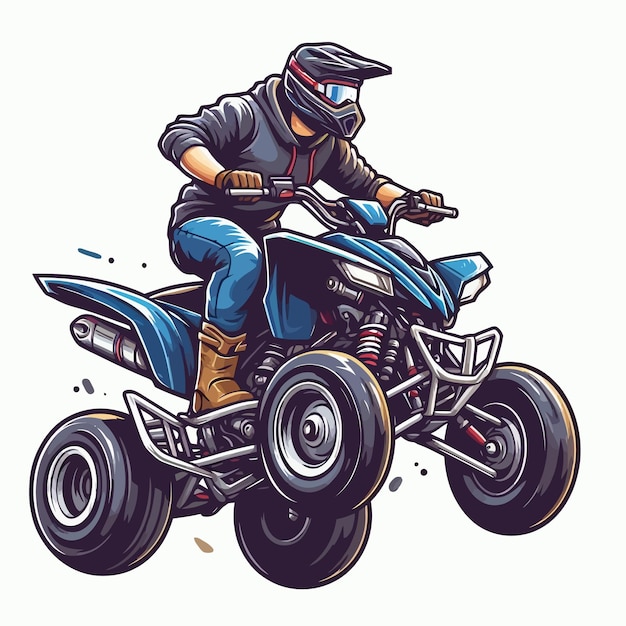 Simple Colorful Vector Art Illustration of Fantastic ATV Motor