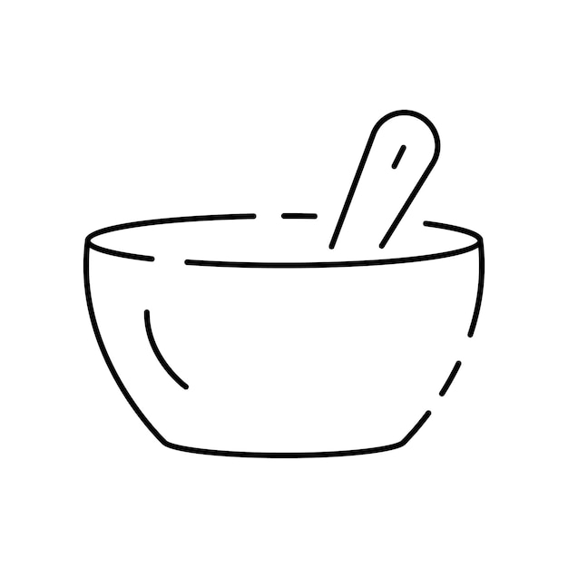 Simple Cooking Related Vector Line Icon Vector kitchen in restaurant with cook and meal Editable Stroke Pixel Perfect Food eating Bowl or pot