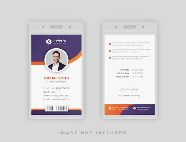 Simple Corporate Office ID Card Design Template