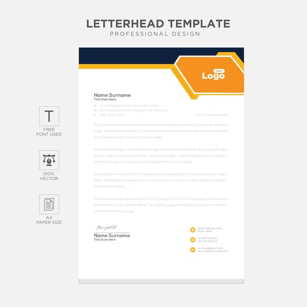 Vector simple creative modern letterhead templates