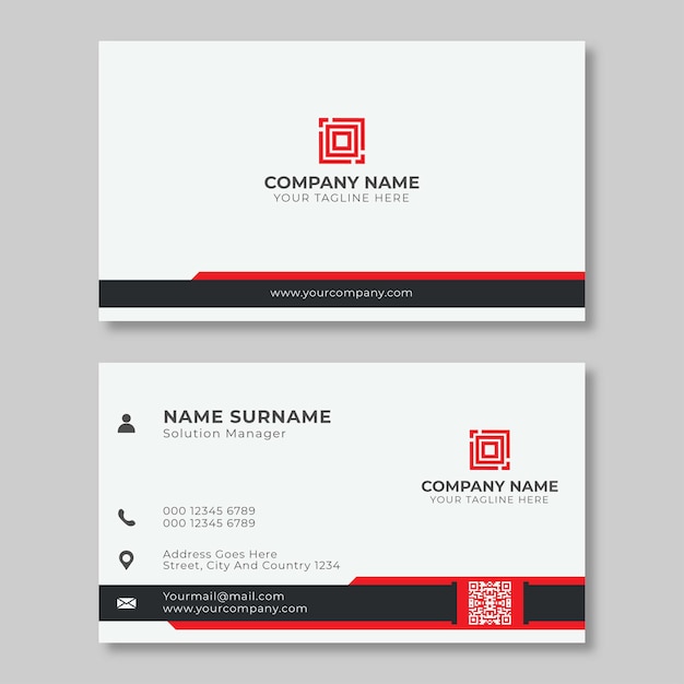 simple creative red black business card design