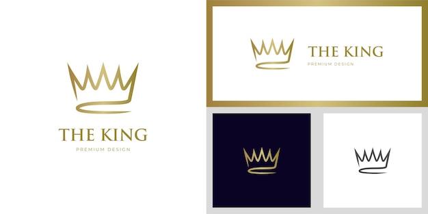 simple Crown Logo icon design for Royal King Queen abstract Logo symbol vector template Geometric Logotype