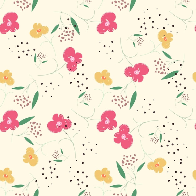 Simple cute pattern in small flowers. Shabby chic millefleurs. Floral seamless background for dress, manufacturing, wallpapers, print, gift wrap and scrapbooking.