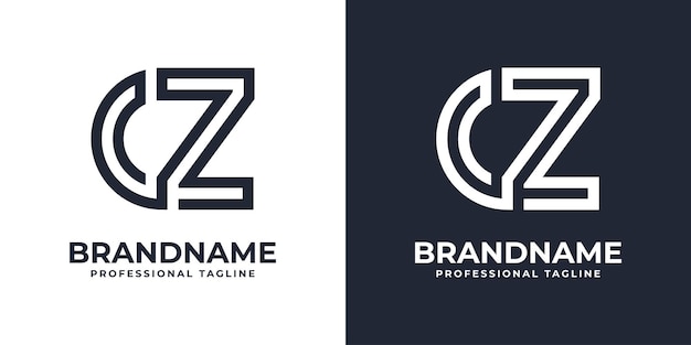 Simple CZ Monogram Logo suitable for any business with CZ or ZC initial