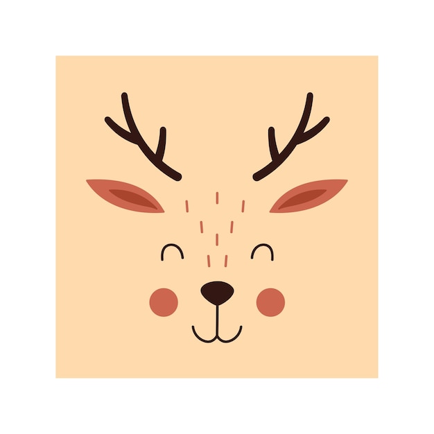 Vector simple deer portrait