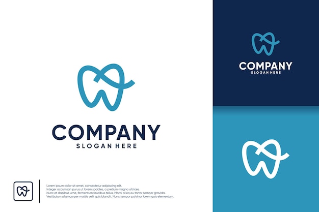 simple dental logo with line style suitable for professional dentists logo design template