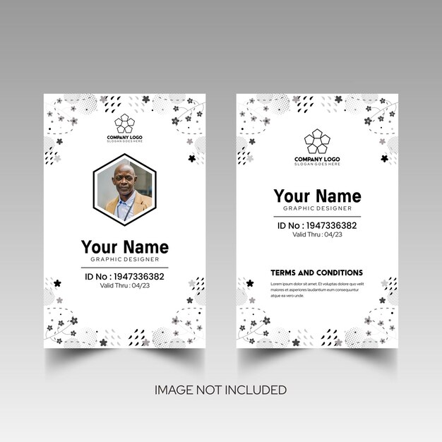 Vector simple design mockup name and id card 7