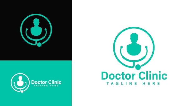 Simple doctor clinic practice logo template