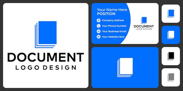 Simple document logo design with business card template