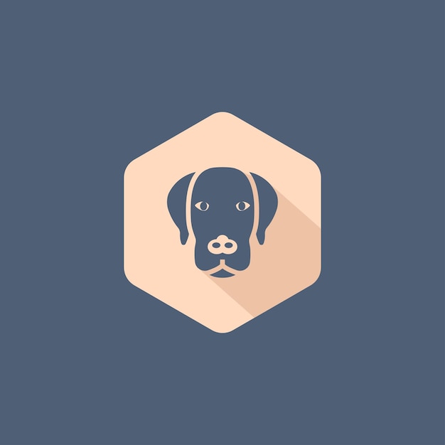 simple dog head logo design vector